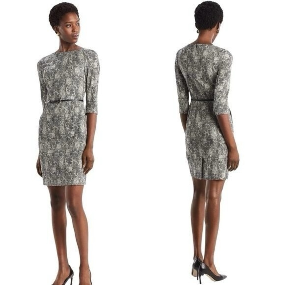 MM Lafleur sz 10 The Etsuko Dress Crackle Pattern Pockets workwear Office